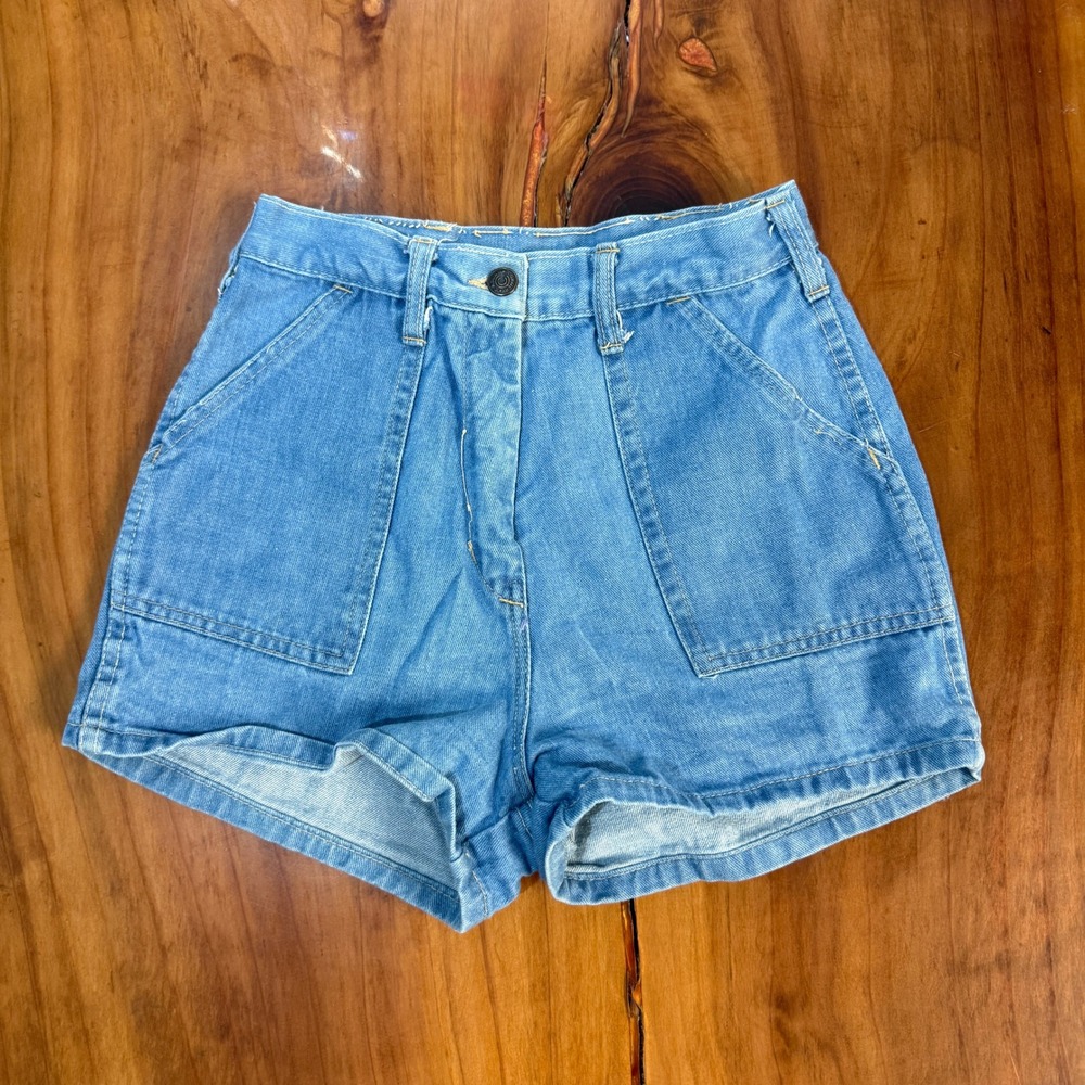 Vintage 70s Casual Corner Shorts 11 USA Made Cotton High rise Denim Indigo CC24
